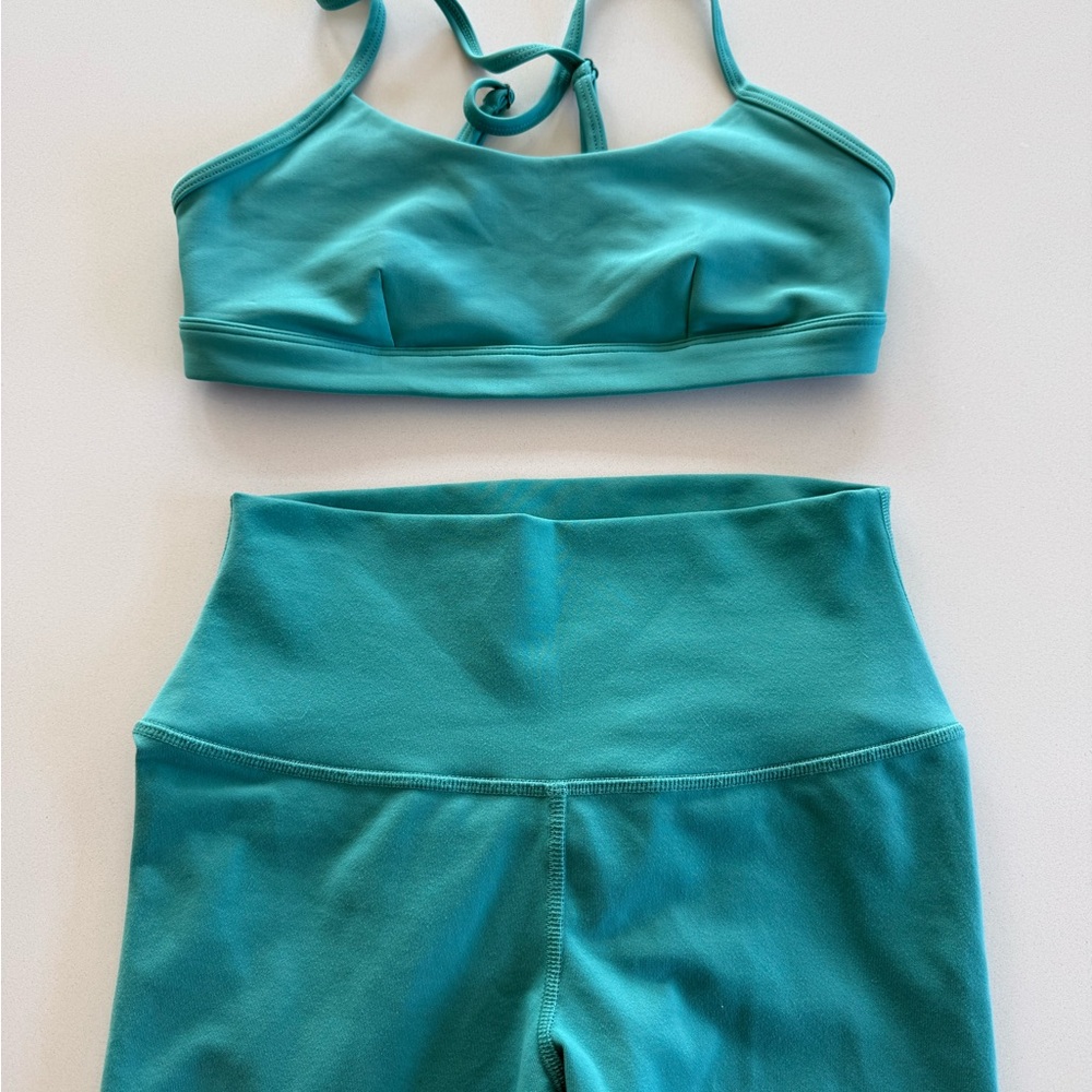 Alo Ocean Teal Leggings Set- XS